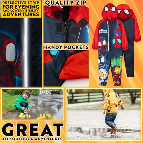 Get Trend Rain Suit Boys Hooded Fleece Lined Waterproof Kids Rain Coat Outdoor Fishing Hiking Overalls Gifts for Boys3