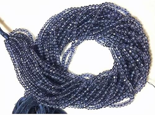 Beads Gemstone 5 Strands, Iolite Gem Stone, Micro Faceted Beads, Coated Quartz, Rondelle Beads, Wholesale Beads, 4mm Beads, 14 Inches Each Code-MVG-48874