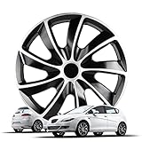 Walser Radzierblenden Aero Bicolor, 4er-Set Radkappen für Stahlfelgen 14 Zoll, Radblenden im Alufelgen-Look schwarz/Silber