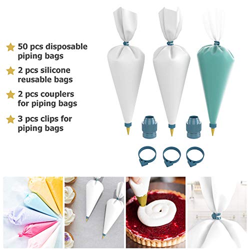 Cakebe Golden Color Cupcake Decorating Kit 97 pcs Cake Decorating Kit with 52 Icing Piping Bags and Tips Set Piping Set and Icing Kit with 28 Frosting Tips and Bags Cupcake Piping Set - Thumbnail 7