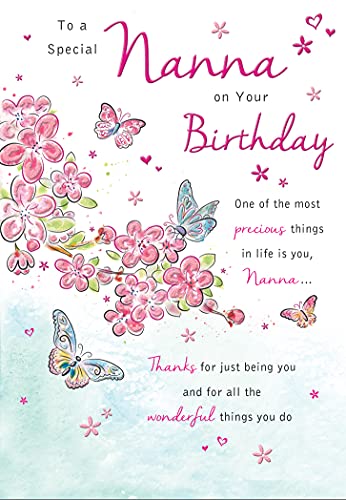 Tarjeta de cumpleaños tradicional para nanna, 17,78 x 12,7 cm Piccadilly Greetings