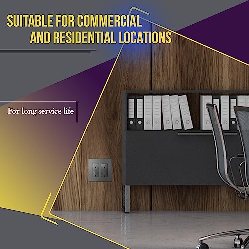 Image of ENERLITES Elite Series Decorator Receptacle, Child Safe Tamper-Resistant Wall Outlet, Self-Grounding, Residential Grade, 15A 125V, 3-Pole, 3-Wire, UL Listed, 61501-TR-SG-10PCS, Space Gray, 10 Pack