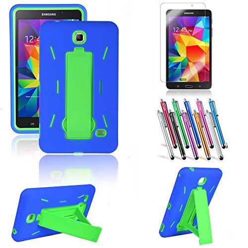 Galaxy Tab 4 7.0 Case, TDA trading (TM) Heavy Duty Hybrid Full Protection Cover Case With Kickstand For Samsung Tab 4 7.0 SM-T230 With 1 Screen Protector + 1 Random Color Stylus (I Stand Navy blue )