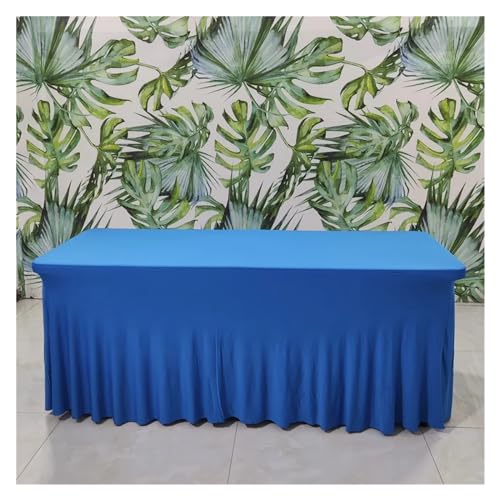 Nappe rectangulaire infroissable bleu royal en spandex lavable pour table 6ft