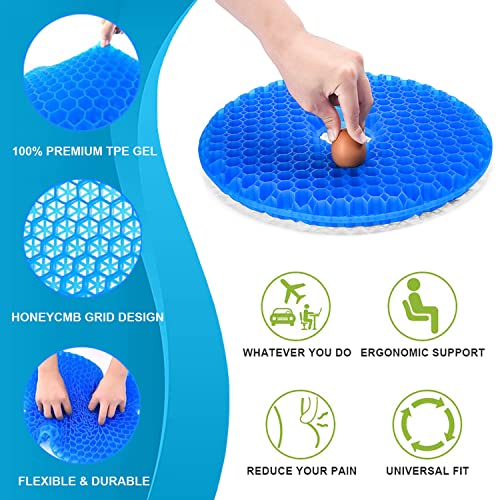 Gel Enhanced Donut Pillow For Tailbone Pain - Non-Slip Orthopedic Gel Butt Cushion For Hemorrhoids, Postpartum, Pregnancy, Bed Sores, Sitting - Honeycomb Breathable Orthopedic Sitting Pillow #TOP5