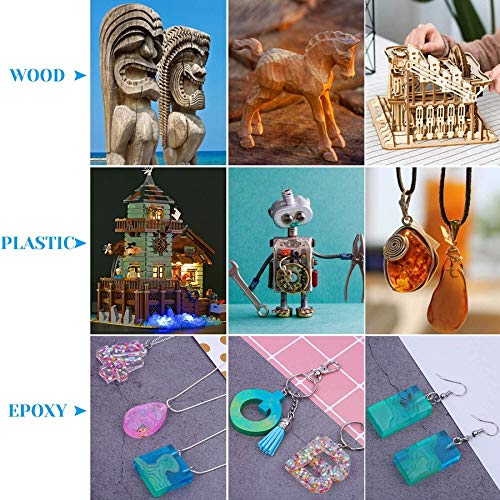 Pasuihcay Resin Tools Kit With 1Pcs Pin Vise Hand Drill 10Pcs Drill Bits And 400Pcs Screw Eye Pins For DIY Keychain Pendant Making, Gold & Silver