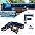 Kullavik 8 Pieces Outdoor Patio Furniture Set with 43" 55000BTU Gas Propane Fire Pit Table PE Wicker Rattan Sectional Sofa Patio Conversation Sets,Dark Blue
