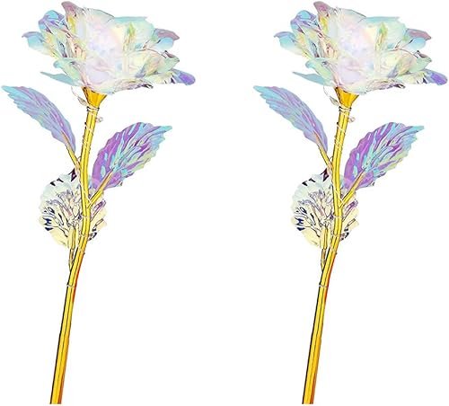 Miniatura 6 de 10 rosas chapadas en papel de aluminio, rosas artificiales de oro de 24 quilates, regalos para el día de la madre, día de San Valentín, cumpleaños,