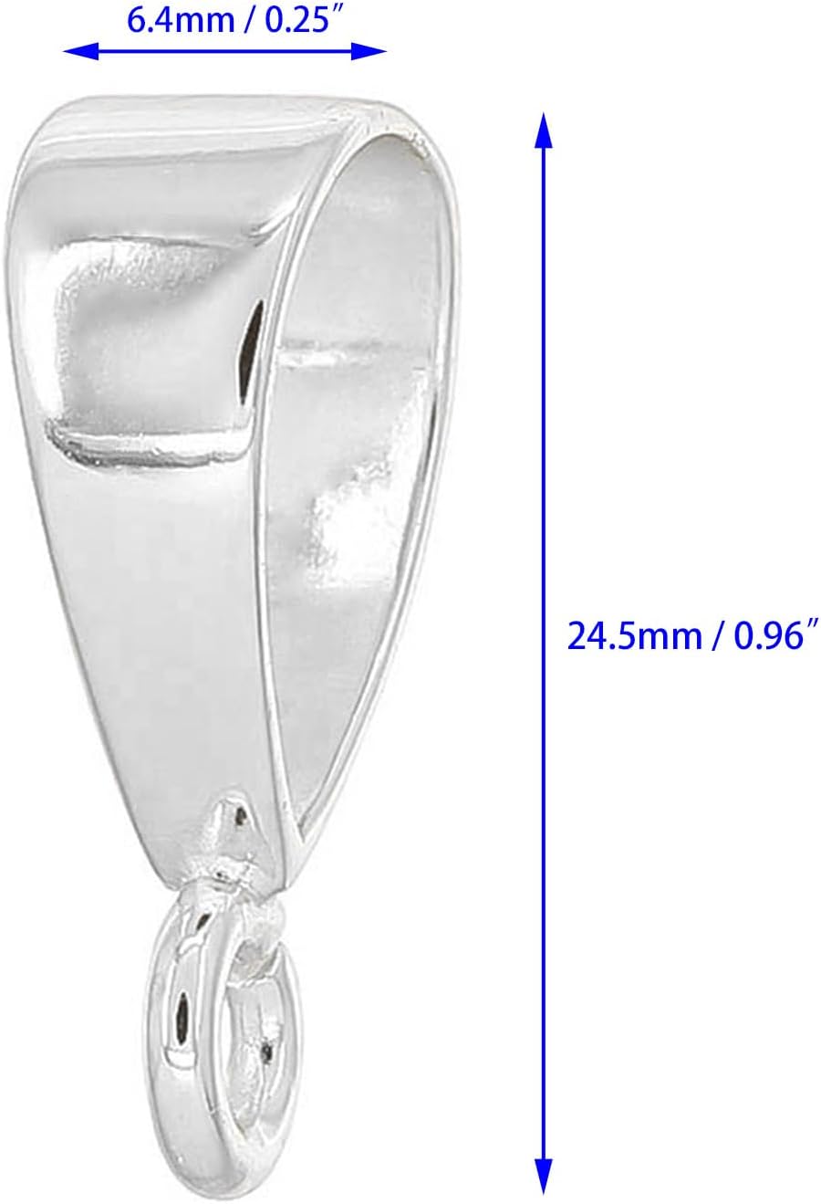 egemmall Extra Large Sterling Silver Slider Clasp Bail Connector for Necklace