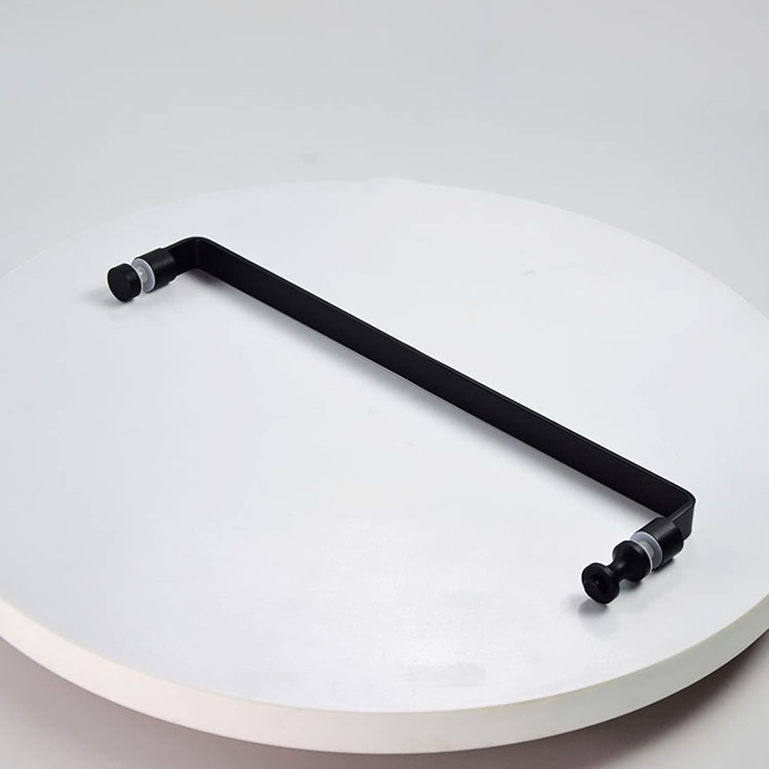 Pull Push Door Handles,17.3 Inch Sliding Door Handle,Black 304 Stainless Steel Home Shower Room Single-Sided Glass Door Handle (Size : 440mm)