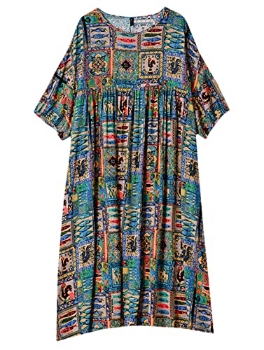 Robe de plage décontractée mousseline de soie floral XL