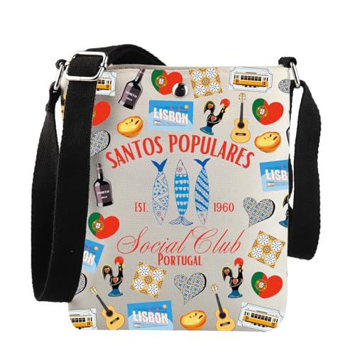 JNIAP Portuguese Gifts Santos Populares Social Club Crossbody Bag Sardine Tin Fish Gift