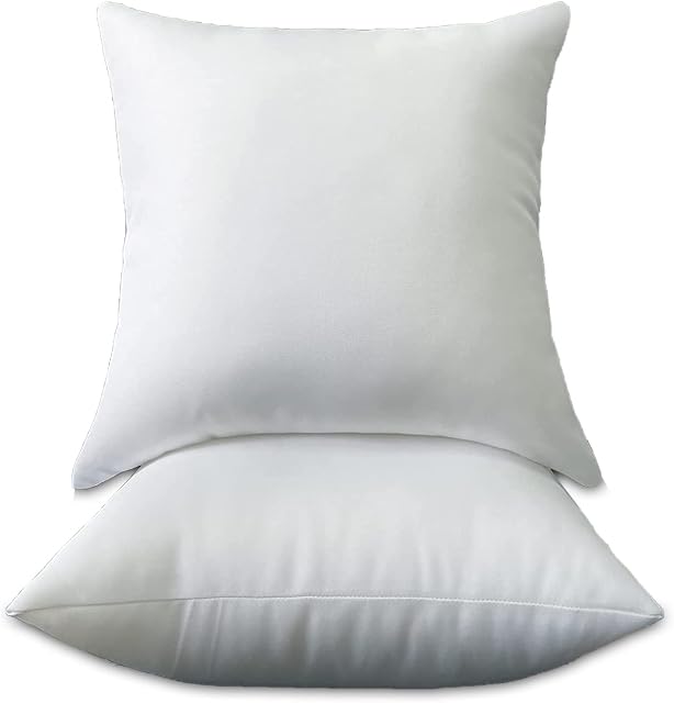 Auronna Cushion Inserts (Pack of 2), 50 x 50 cm (20 x 20 inch) Cushion Inner Pads, Decorative Square Pillows, Cushion Stuffer for Sofa and Couch (White)