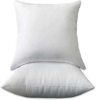 Auronna Cushion Inserts (Pack of 2), 40 x 40 cm (16 x 16 inch) Cushion Inner Pads, Decorative Square Pillows, Cushion Stuffer for Sofa and Couch (White)