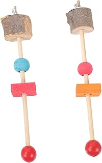 Mipcase 2 Pçs Vara De Papagaio Em Pé Acessórios Para Gaiola De Periquito Brinquedos De Pássaros Grandes De Madeira Poleiro De Pássaro Natural Poleiro De Periquito Brinquedo De Poleiro