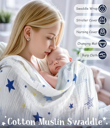 Golray Baby Boy Gifts for Baby Shower, 9pcs Newborn Essential with Fox Lovey/Blanket/Onesie/Wooden Rattle/Socks/Bib/Suitcase, Welcome Baby Gift Box Gender Reveal Infant Boy Gift Basket Set 0-6 Month - Thumbnail 3