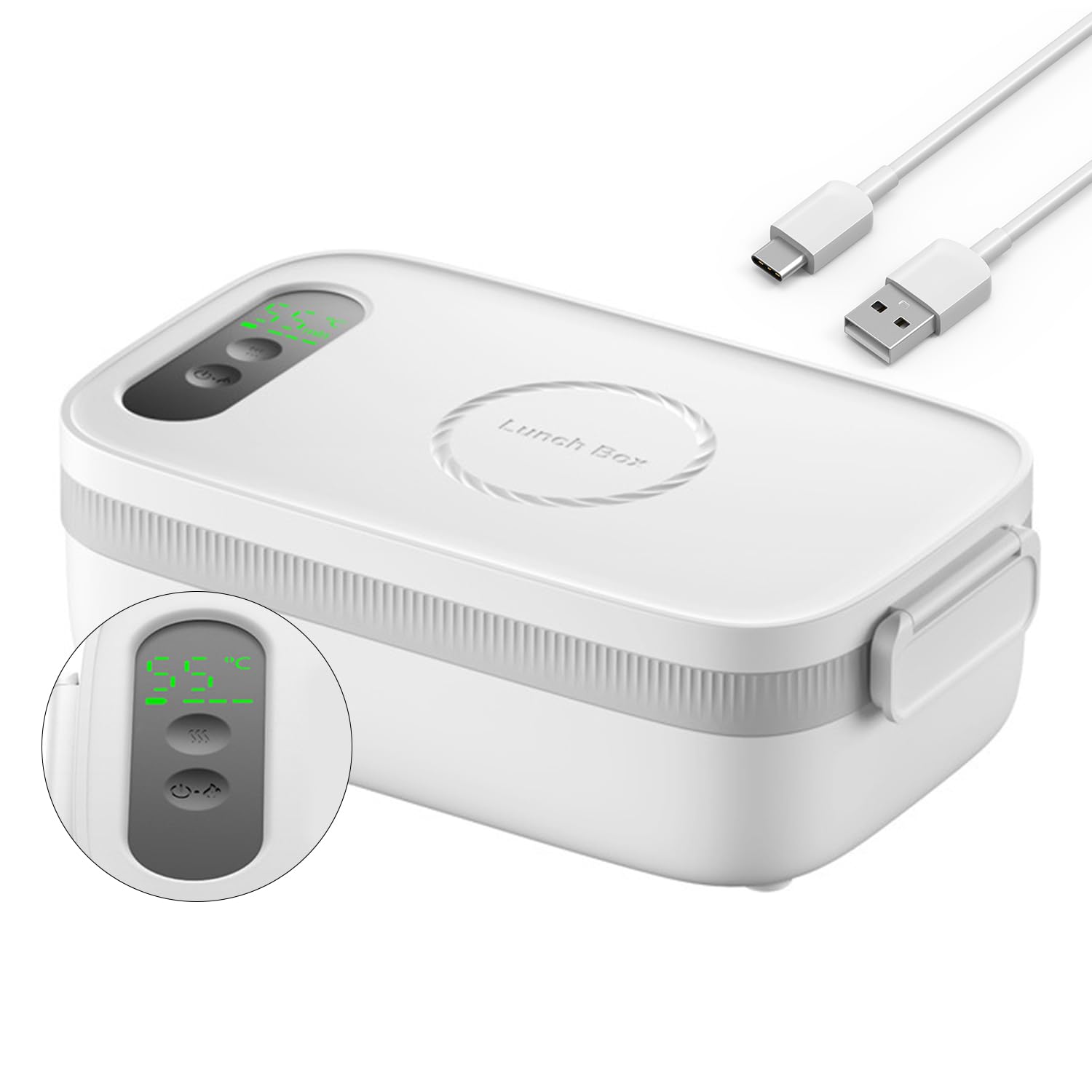 【新品】ポータブル電気加熱ランチボックス（1000ml大容量・充電対応） Amazon | Aseech 電熱弁当箱 1L大容量 ランチボックス 電気弁当箱