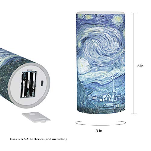 Lavish Home 80-FC1008 Flameless Candle - Van Gogh Starry Night Battery Operated Led Candle thumb #2