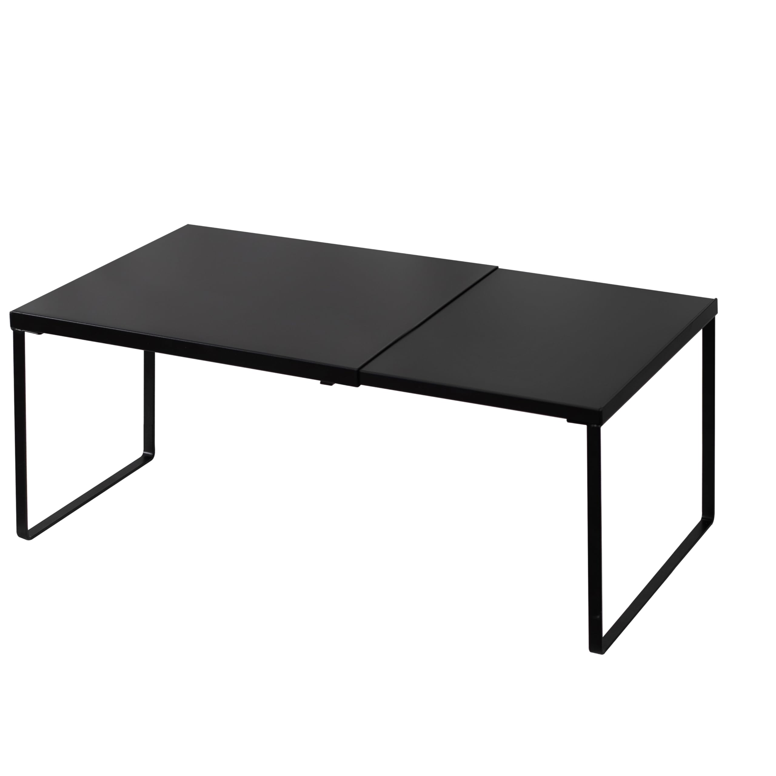 Cabinet Shelf Expandable Organizer Riser Rack for Kitchen Pantry Cupboard Under Sink Countertop Home Organization Extra Storage Space Saver Heavy Duty Metal Edgeless Design Black Large