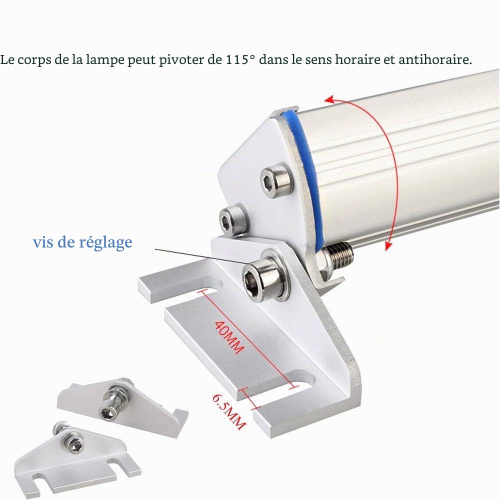 YJINGRUI CNC Machine Lumière 115 ° Pliante Industrielle Lumière de Travail Étanche Atelier Garage Éclairage (110~220V, 622mm 20W)