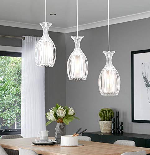 WQHPLMD Minimalist Restaurant Chandelier, Personalized Creative Chandelier Wrought Iron Sheepskin Explosion Models Three-Head Fashion Hotel Small Chandelier