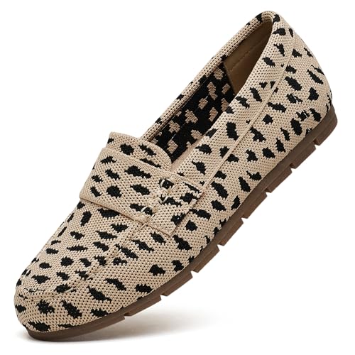 Image of Cvistpieo Loafers for Women Comfortable Dressy Casual Work Flats Lightweight & Breathable Slip On Walking Shoes Knit