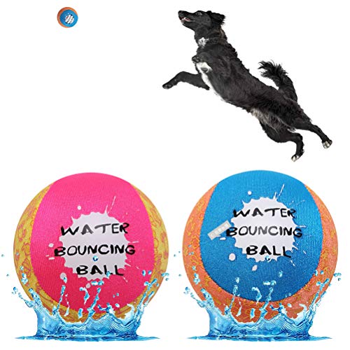 BINGPET Dog Water Toy Bouncing Ball - 2 Pack Floating Toys for Pool & Lake - Doggie Soft Chew Ball for Outdoor Water Sport Interactive Games