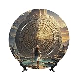 Champ d'application : les assiettes décoratives en porcelaine anglaise du calendrier maya sont très adaptées pour un usage domestique quotidien ou comme cadeau exquis pour votre bien-aimé lors d'occasions spéciales. Les assiettes décoratives en céramique sont également très adaptées pour la décoration de la maison.