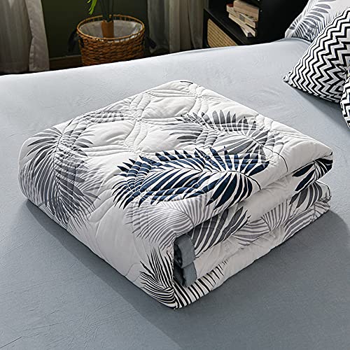 Chickwin Schön Blatt Tagesdecke Bettüberwurf Gesteppt, Mikrofaser Tagesdecke Schlafzimmer Steppdecke Decke Überwurf Wohnzimmer Sofaüberwurf für Einzelbett Doppelbett (Blatt,180x200cm) Cover