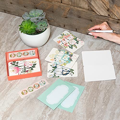 Image of Studio Oh! Note Card and Sticker Set Available in 6 Designs, Thank You, Flower Field, Box of 12 (87214)