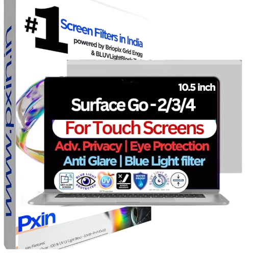 Image of PxIn Surface Go 2 / /3 /4-10.5 Inch Touch Privacy Screen | Adv. StealthView | Laptop Ultra Privacy | Anti UV | Anti-Glare | Blue Light Block