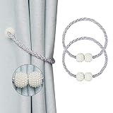 Nieffeiy Magnetic Curtain Tiebacks Convenient Curtains Drape Ties Backs Weave Rope Curtain Holdbacks