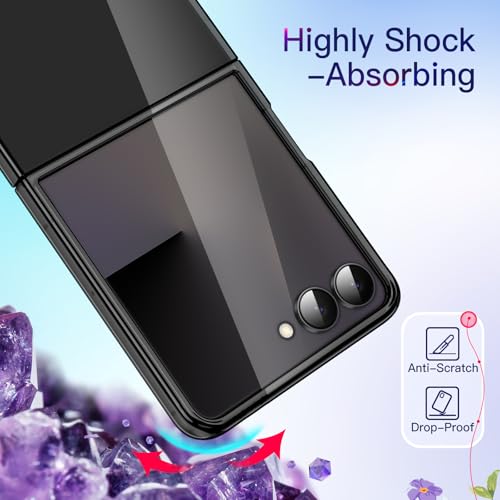 Image of JETech Case for Samsung Galaxy Z Flip 7 2025, Crystal Transparent Hard PC Shell, Anti-Scratch Shockproof Slim Protective Phone Cover (Black)