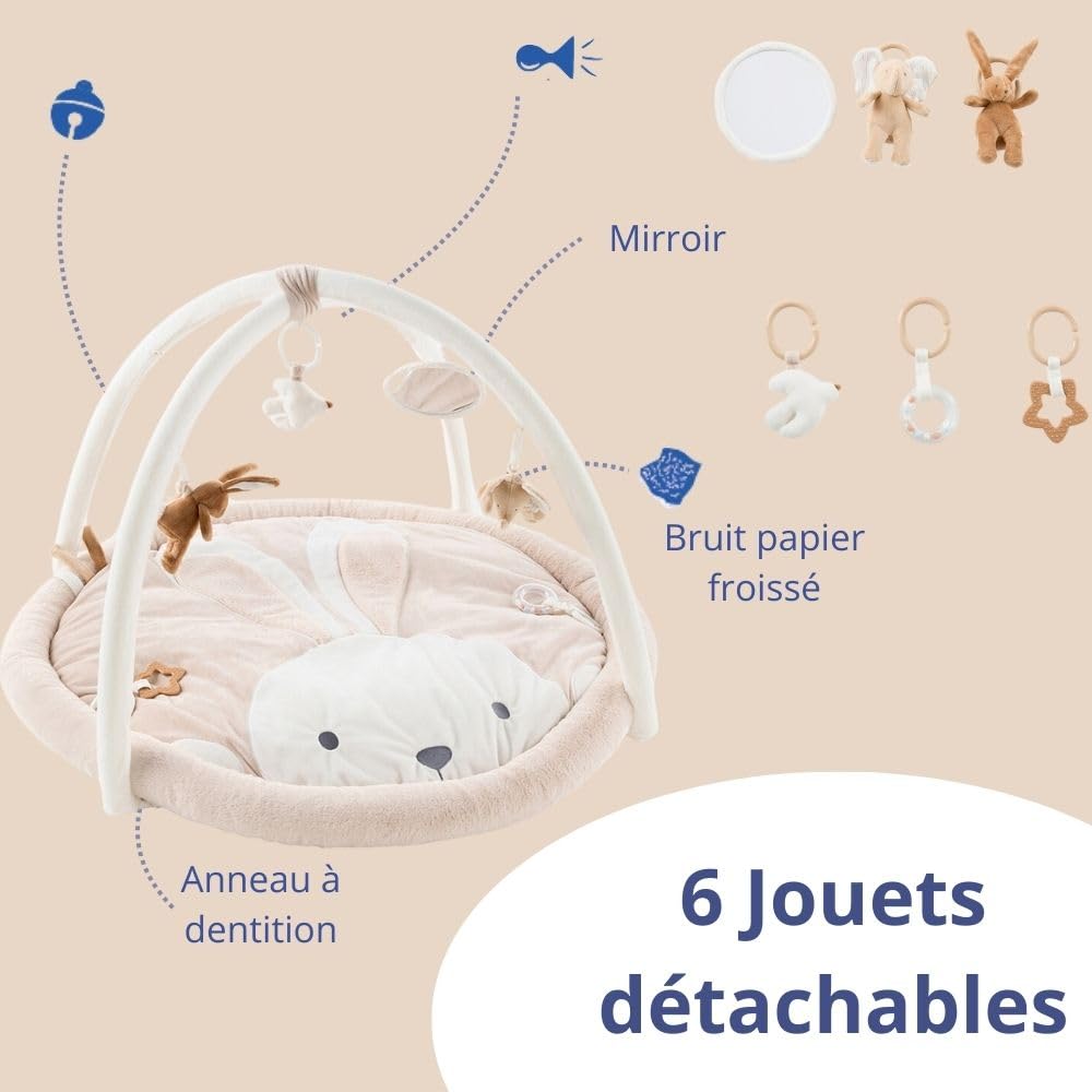 Noukie's - Doudou Bambino - Doudou in Veloudoux - Ops Le Triceratops - Multifunzionale - Blu - 1 Unità