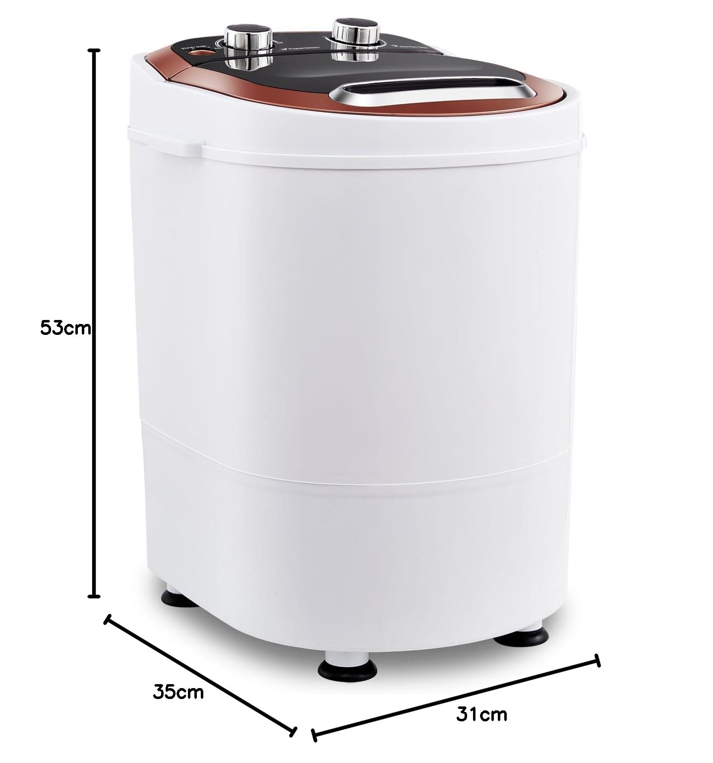 TUKAILAI Mini Machine à Laver Portable avec Essorage, Puissance de 240W 220V, Petite Laveuse Capacité 3KG de Linge et Essorage 1,5 KG, Idéal pour Voyages Caravanes et Camping-cars Appartement