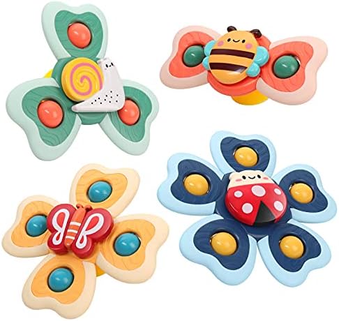 Vanmor Saugnapf Spinner Spielzeug für Baby, Fidget Spinning Badespielzeug | Saugnapf Spielzeug für Bad Fenster Hochstühle Flugzeug Reise, sensorische Spielzeug für Kleinkinder 1-3