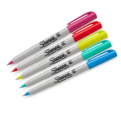 Image of Sharpie Color Burst Permanent Markers, Ultra-Fine Point, Assorted, 5-Pack (1948353)