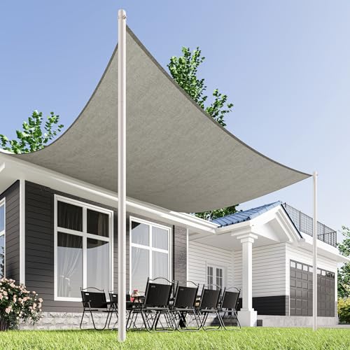 Wuzups Heavy Duty Shade Sail Pole Adjustable with Spiral Drill Bit for Garden Backyard Driveway...