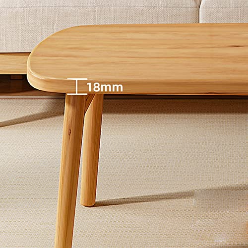 Table basse pliante en bois oblongue pour petit salon et canapé