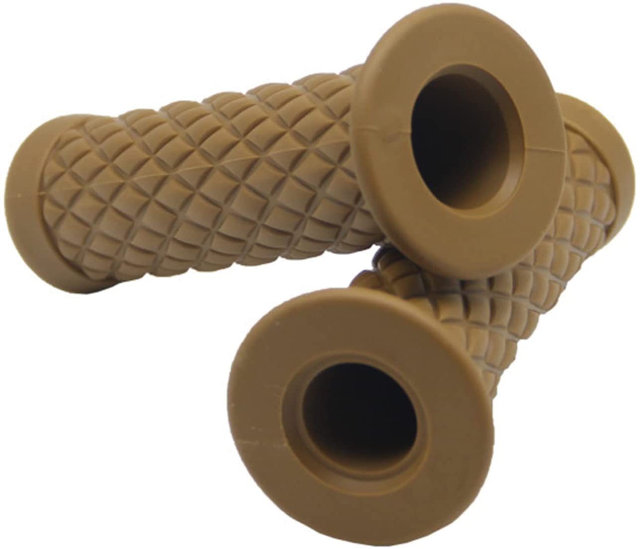 TRP TRADERS Motorcycle Hand Grips 22mm 24mm - 7/8 & 1 Inch Universal Motorcycle Handlebar Grips Anti-Skid Rubber Handle Grips (TAN Color)