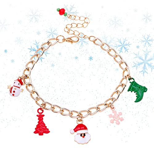 Caneem Charme-Weihnachtsarmband,Verstellbare Weihnachtsarmbänder für Frauen - Schneeflocke-Baum-Rentier-Schneemann-Weihnachtsschmuck-Armband für Mädchen, Kinder, Erwachsene Cover