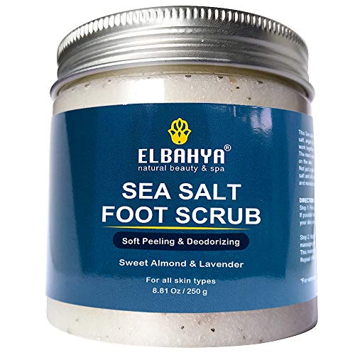 Natural Sea Salt Foot Scrub & Deodorizer, Perfect Care for Dry Cracked Feet and Heels - 250g