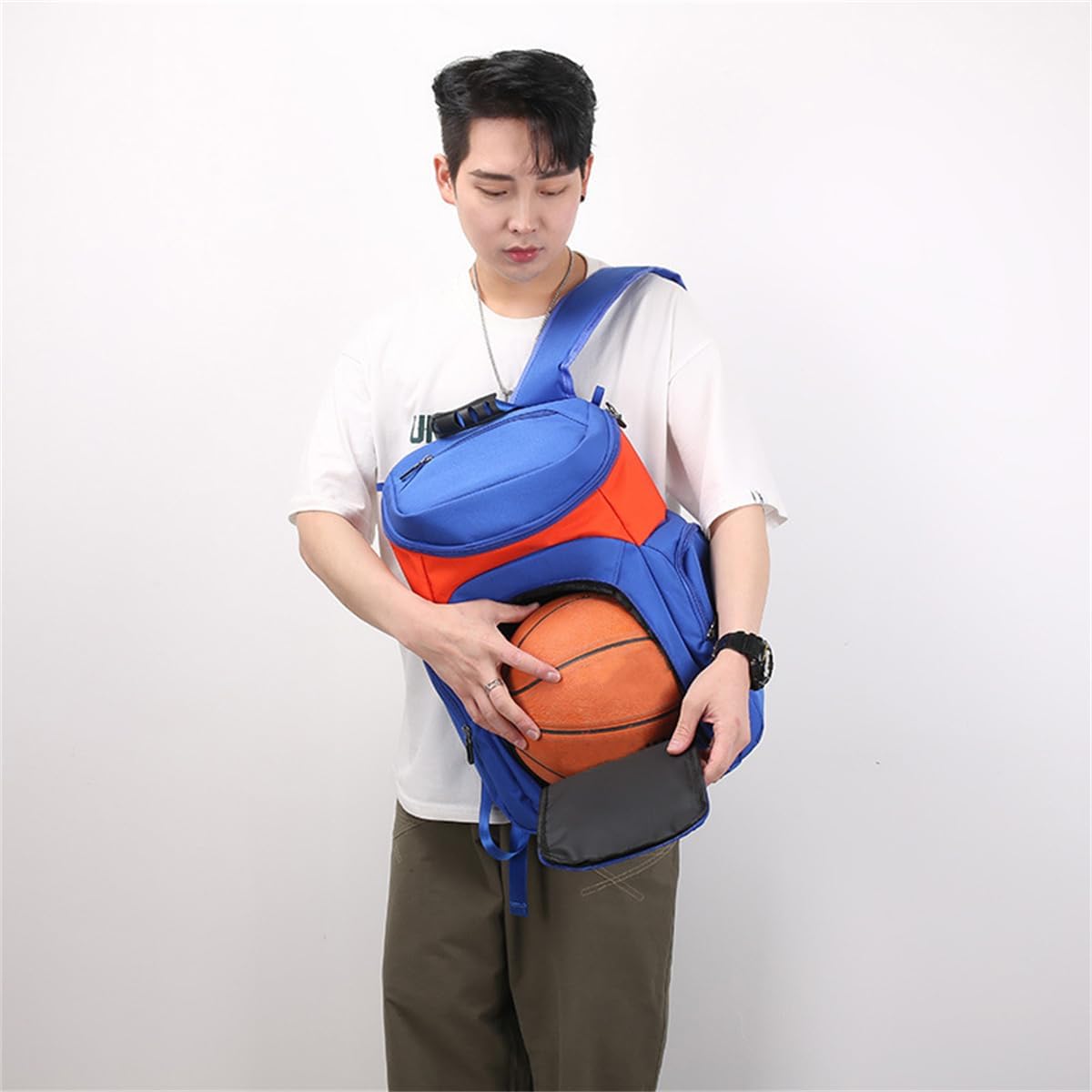 Basketball Backpack Large Sports Bag with Laptop Compartment, Ball and Shoe Compartment, for Volleyball Football