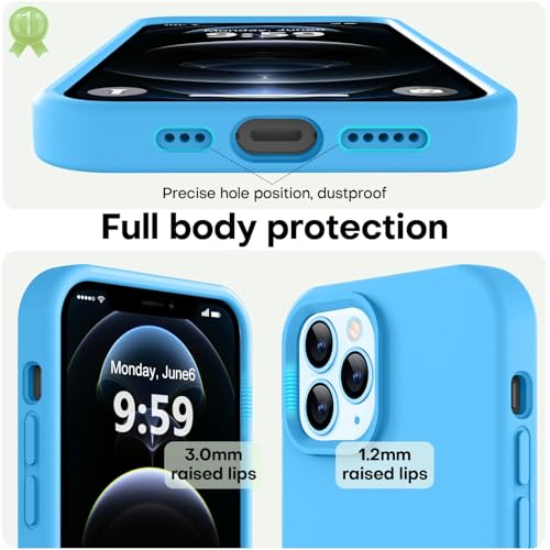 Image of LOVE 3000 Compatible with iPhone 12 Pro Max Phone Case | Thickening 2.1 MM Liquid Silicone | Anti-Scratch Microfiber Lining | Full-Body Duty Heavy Protection Case for Men, Blue