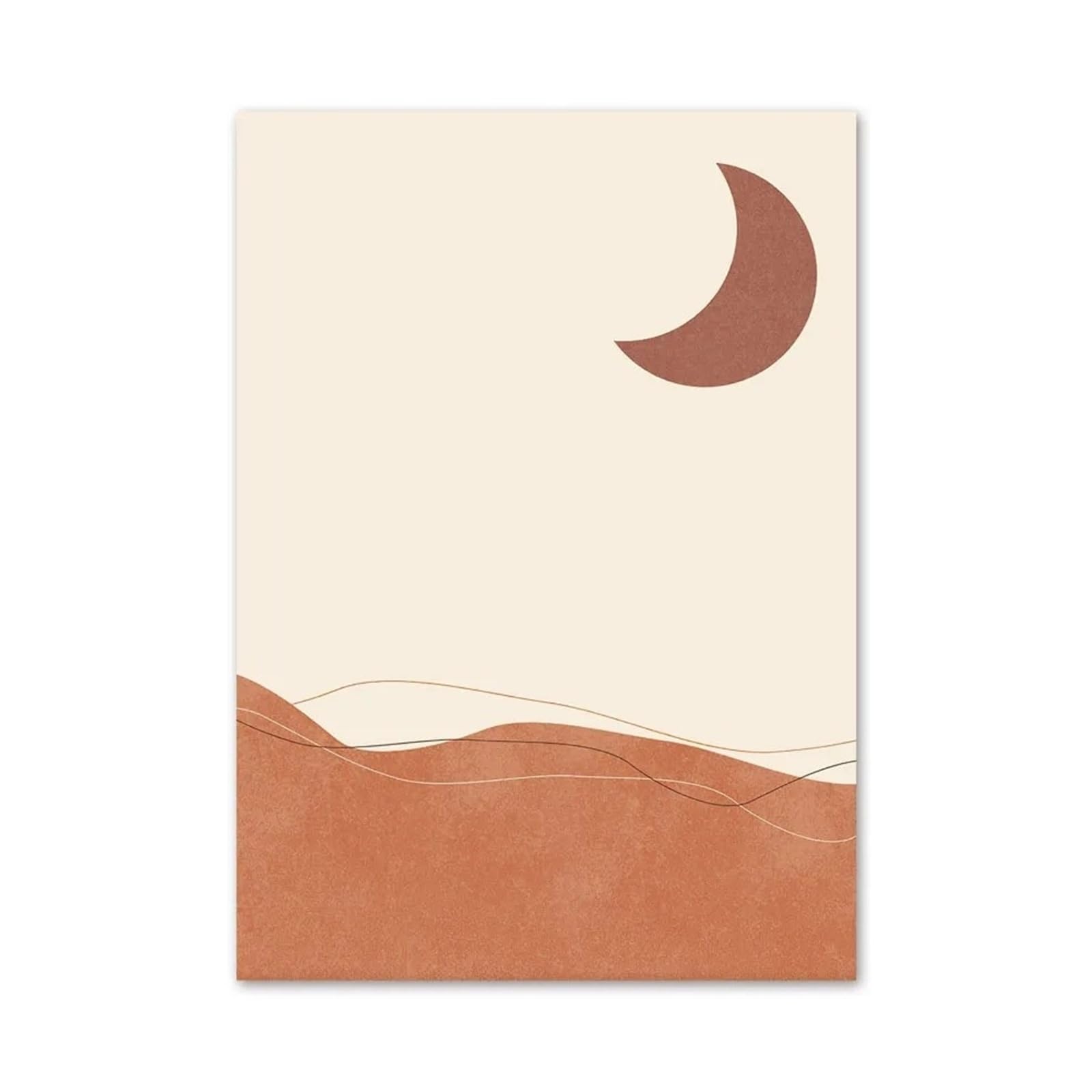 XENITE Wall Art Canvas Prints Sun Moon Rainbow Leaf Geometry Wall Art Canvas Painting Abstract Posters And Prints Pictures Bedroom Living Room Decor(H,30x40cm)