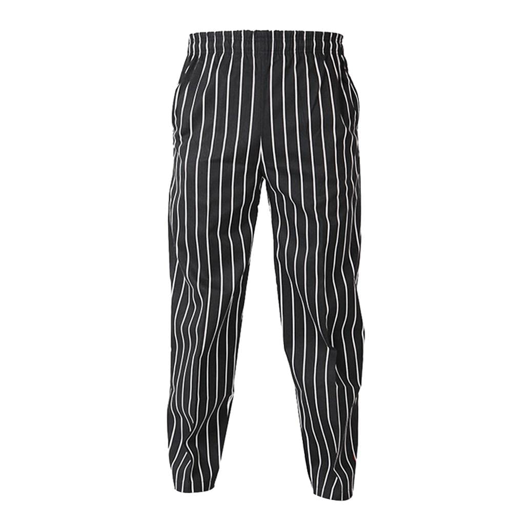 ATORSE™ Elastic Restaurant Cafe Chef Waiter Pants Trousers Uniform Accs Striped Xxxl|Business & Industrial | Restaurant & Catering | Uniforms & Aprons | Restaurant Uniforms