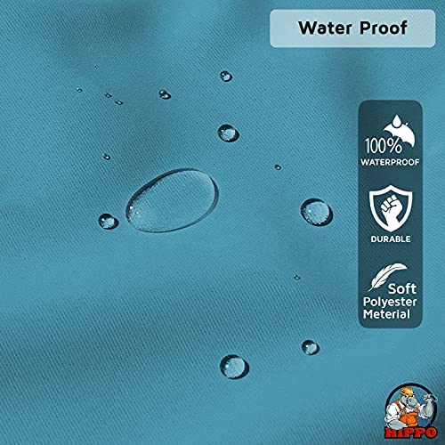 Image of HIPPO Polyester Waterproof Rain Protection Curtains for Outdoor Balcony UV & Sun Protection Curtain (4.5FTX7.5FT, WR-Azure, Pack of 2)