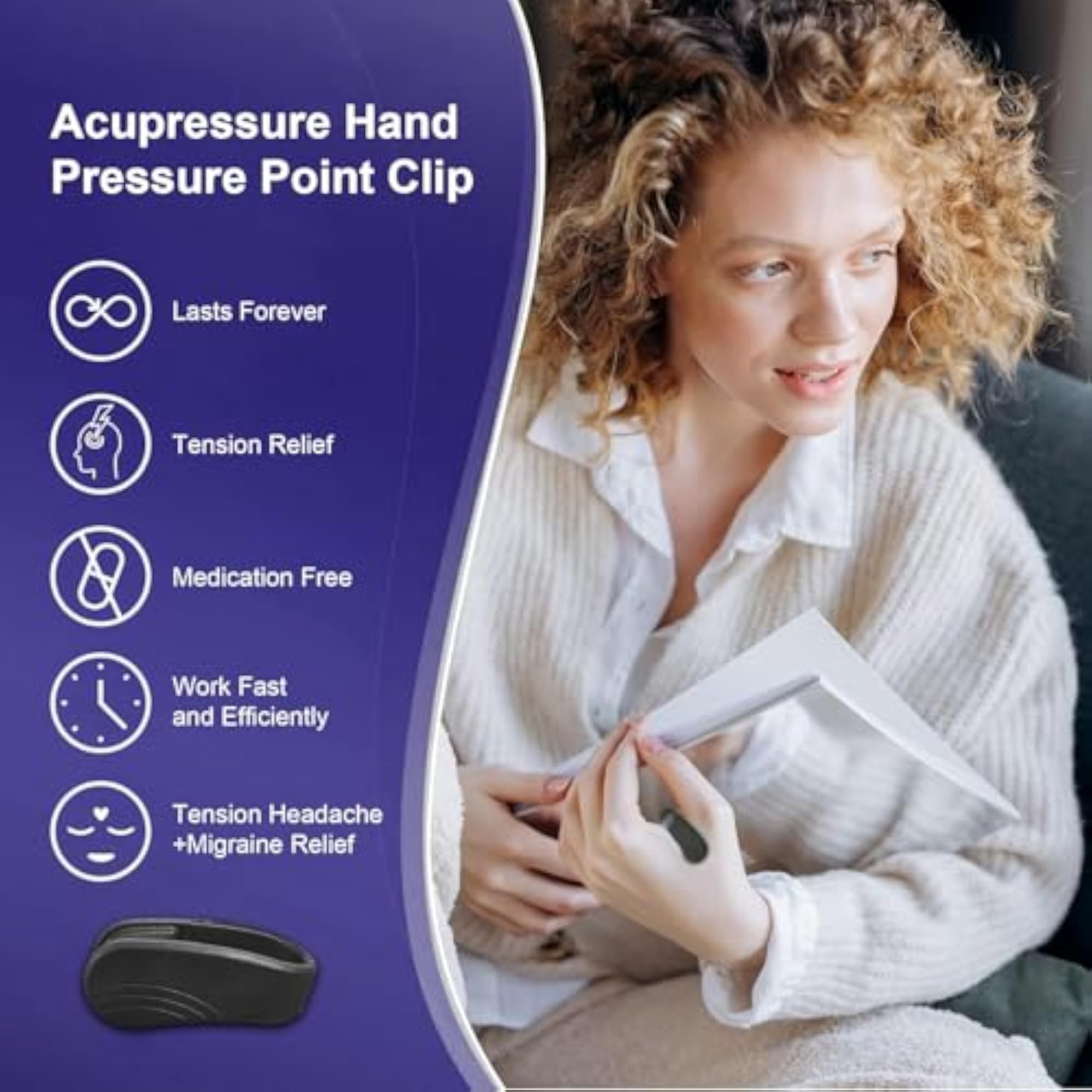 Acupressure Point Clip Microfibre Hand Pads