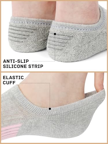Image of 8 Pairs No Show Socks Womens Cushioned Low Cut Ankle Invisible Socks Non Slip Athletic Casual Socks