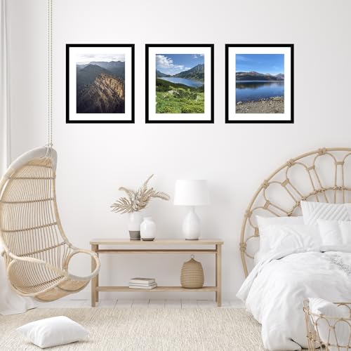 Image of JCJMY 20x24 Picture Frame with 16x20 Mat, Display Photo 16x20 with Mat or 20 x 24 Without Mat, Wall Hanging Large 20 by 24 Poster Frame with Plexiglass, Black